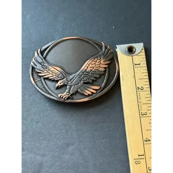 Vintage Soaring Eagle Bronze Tone Belt Buckle Patriotic Americana Western Rodeo - Picture 5 of 5